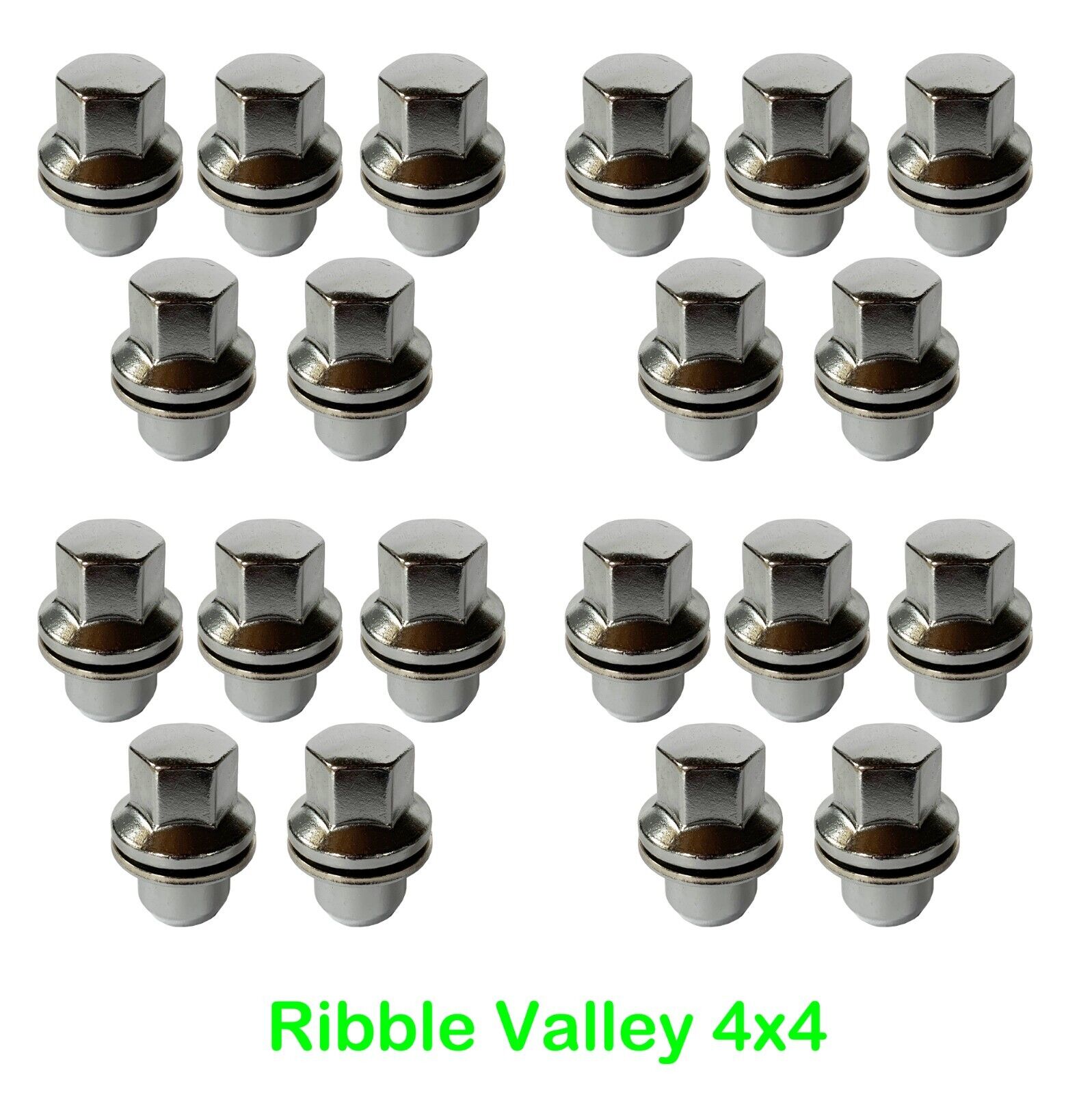 16 Black Solid One-Piece Wheel Nuts For Land Rover Range Rover Sport – M14 X 1.5